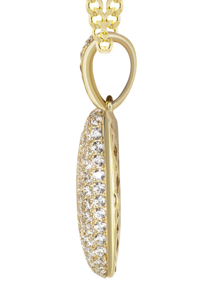 10K Yellow Gold Bubble Letter "M" CZ Pendant | Appx. 2.6 Grams