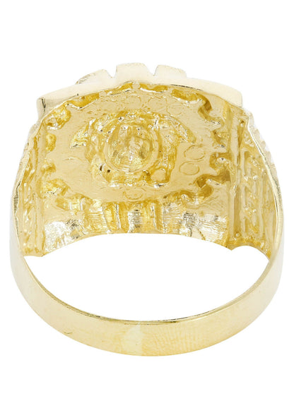 10K Yellow Gold Versace Style Mens Ring. | 6.5 Grams