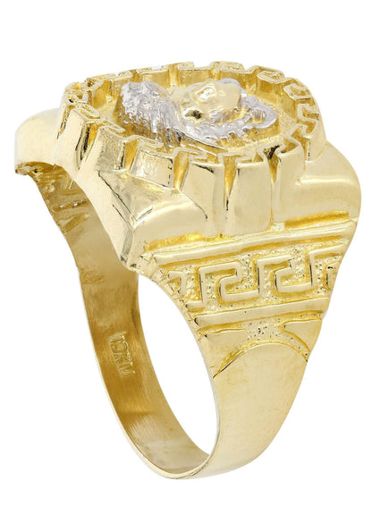 10K Yellow Gold Versace Style Mens Ring. | 6.5 Grams