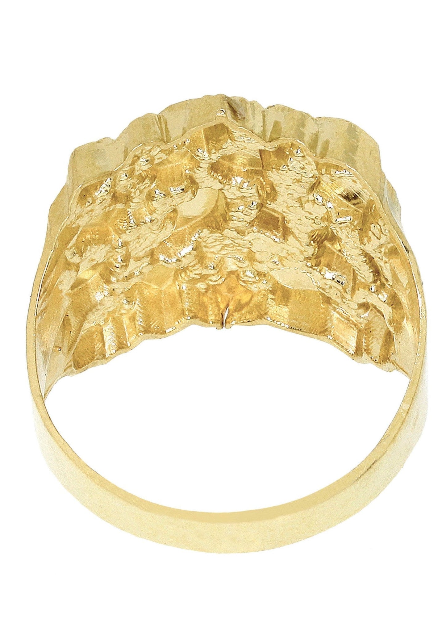 Gold Nugget Ring- Mens Ring 10K Gold