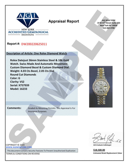 Diamond Gold Rolex Watch For Men 16200 | 36Mm | Rainbow Sapphire Bezel | Green Arabic Numeral Dial | Jubilee Band