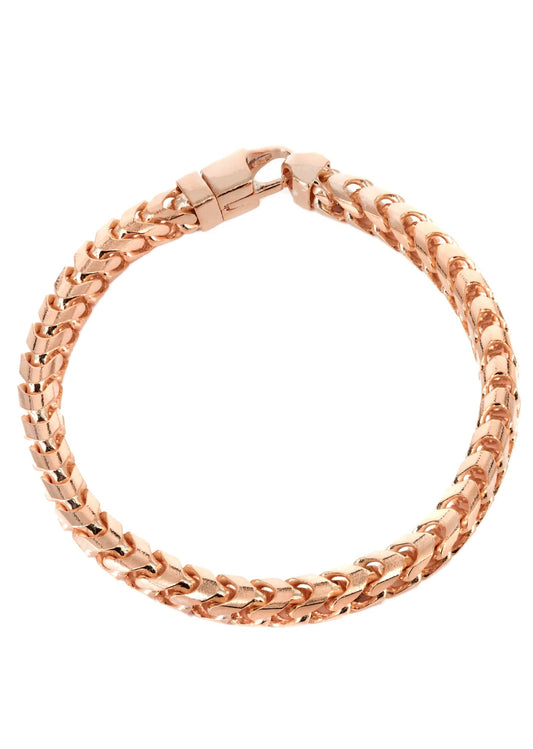 14K Rose Gold Bracelet Solid Franco - The Diamond Traphouse